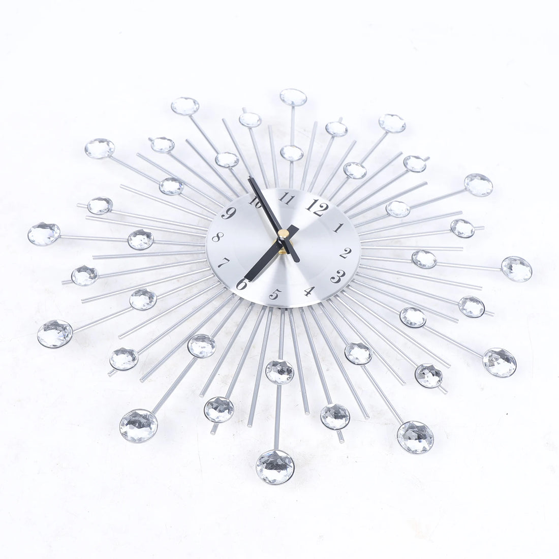 Modern Round Sunburst Wall Clock – Large Decorative Clock for Living Room