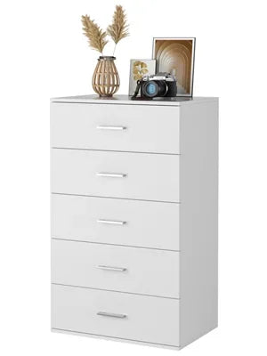 5 Drawer Dresser Chest with Sleek Black Finish