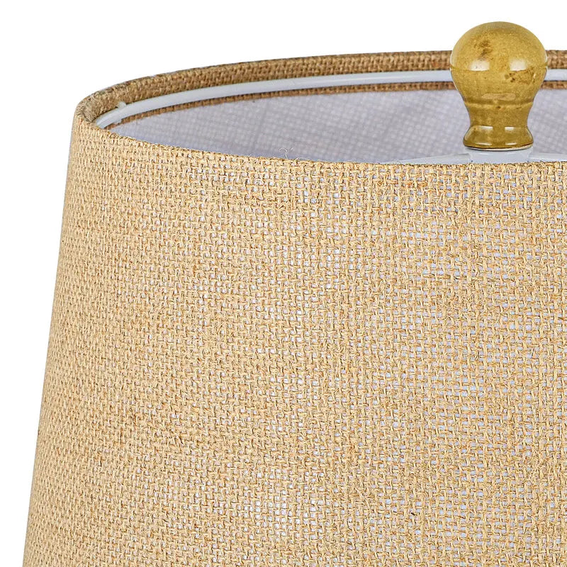 21" Ceramic Table Lamp with Burlap Shade