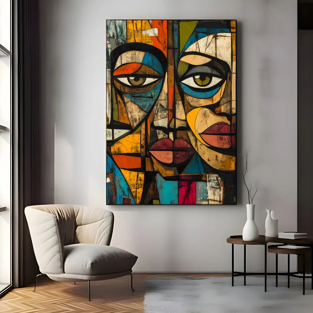 Modern African Abstract Art Canvas Print – Frameless Mural Poster for Interior Decor