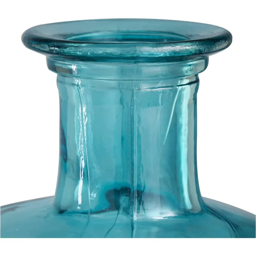 Deco 79 Recycled Glass Handmade Tall Spanish Bottleneck Vase – 29" Teal