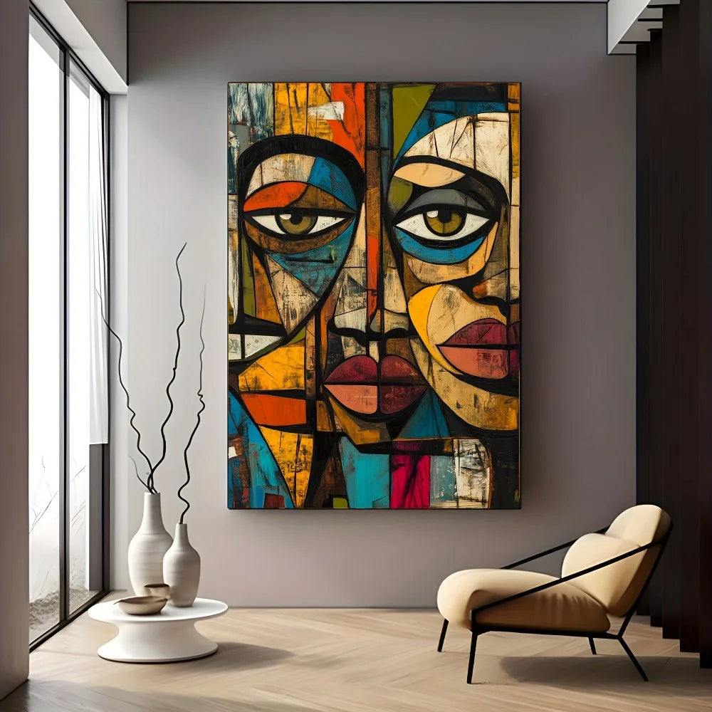 Modern African Abstract Art Canvas Print – Frameless Mural Poster for Interior Decor