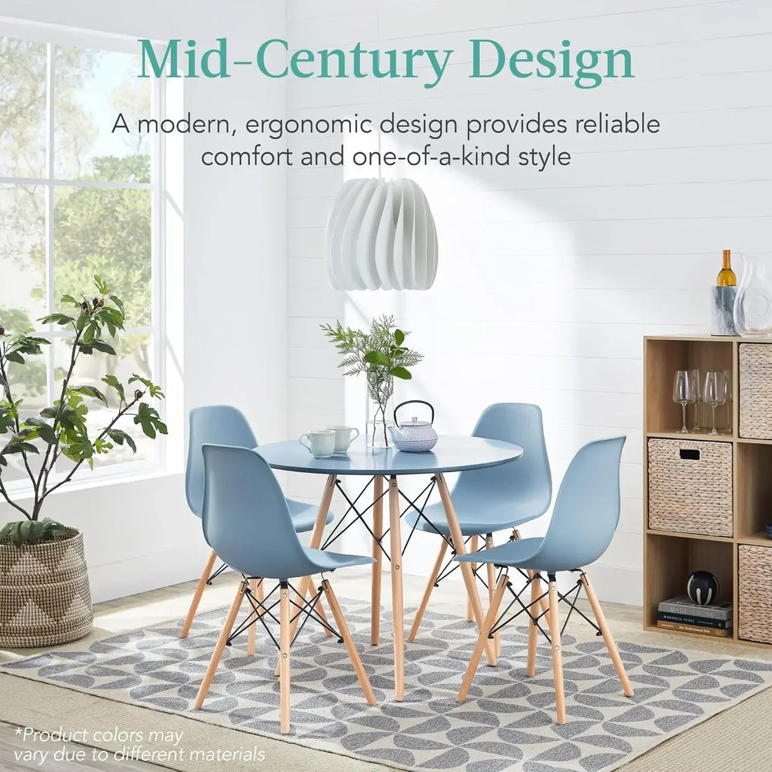 5-Piece Mid-Century Modern Dining Set – Compact & Stylish for Small Spaces