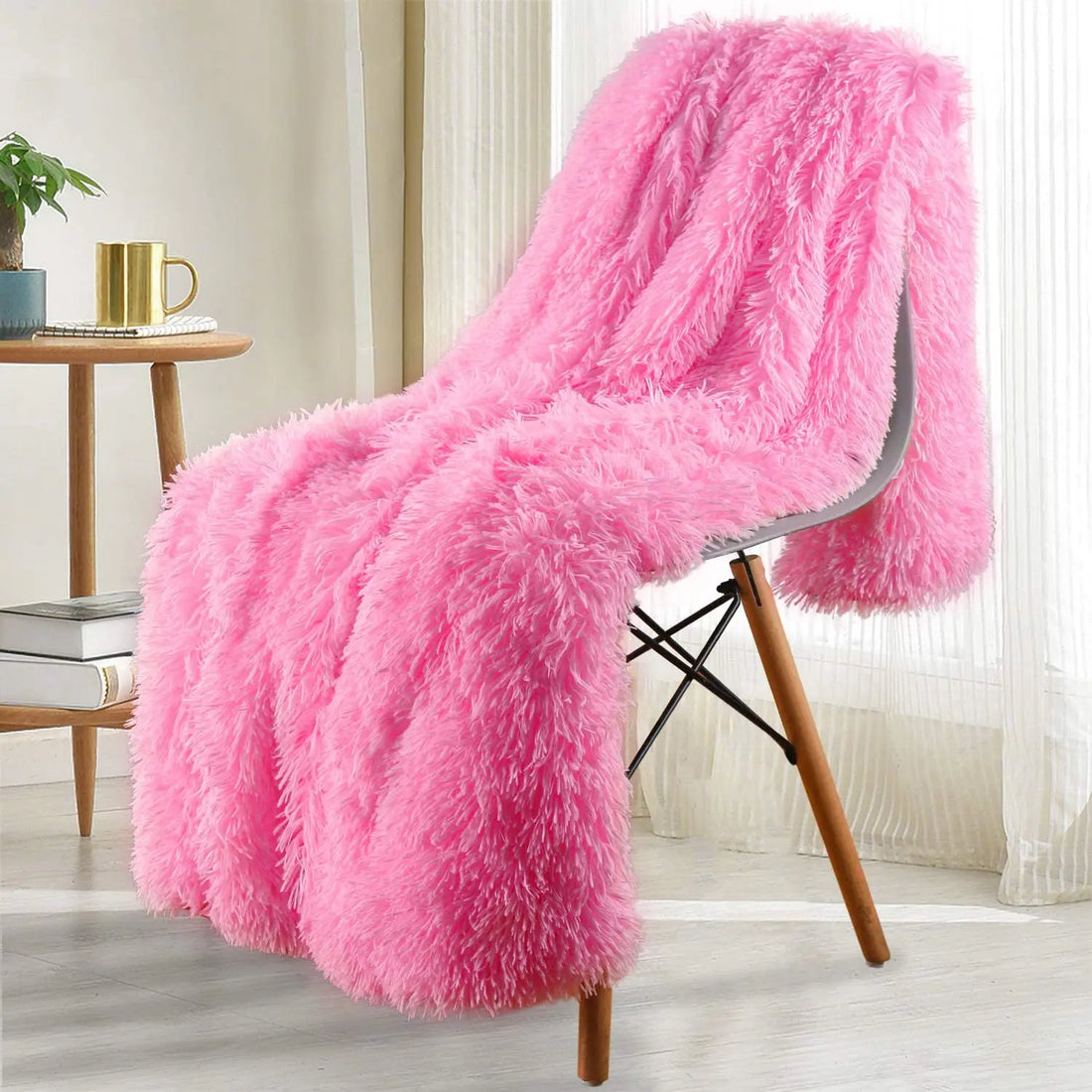 Thickened Fluffy Blanket – Double-Sided Plush Bedspread for Winter Warmth