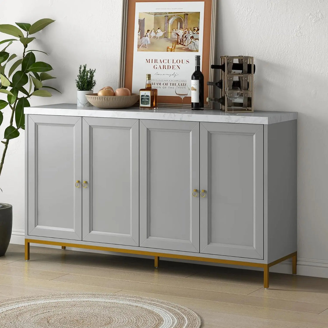 60" Modern Sideboard Buffet Accent Cabinet