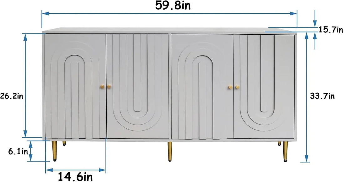 60" Modern Sideboard Buffet Accent Cabinet