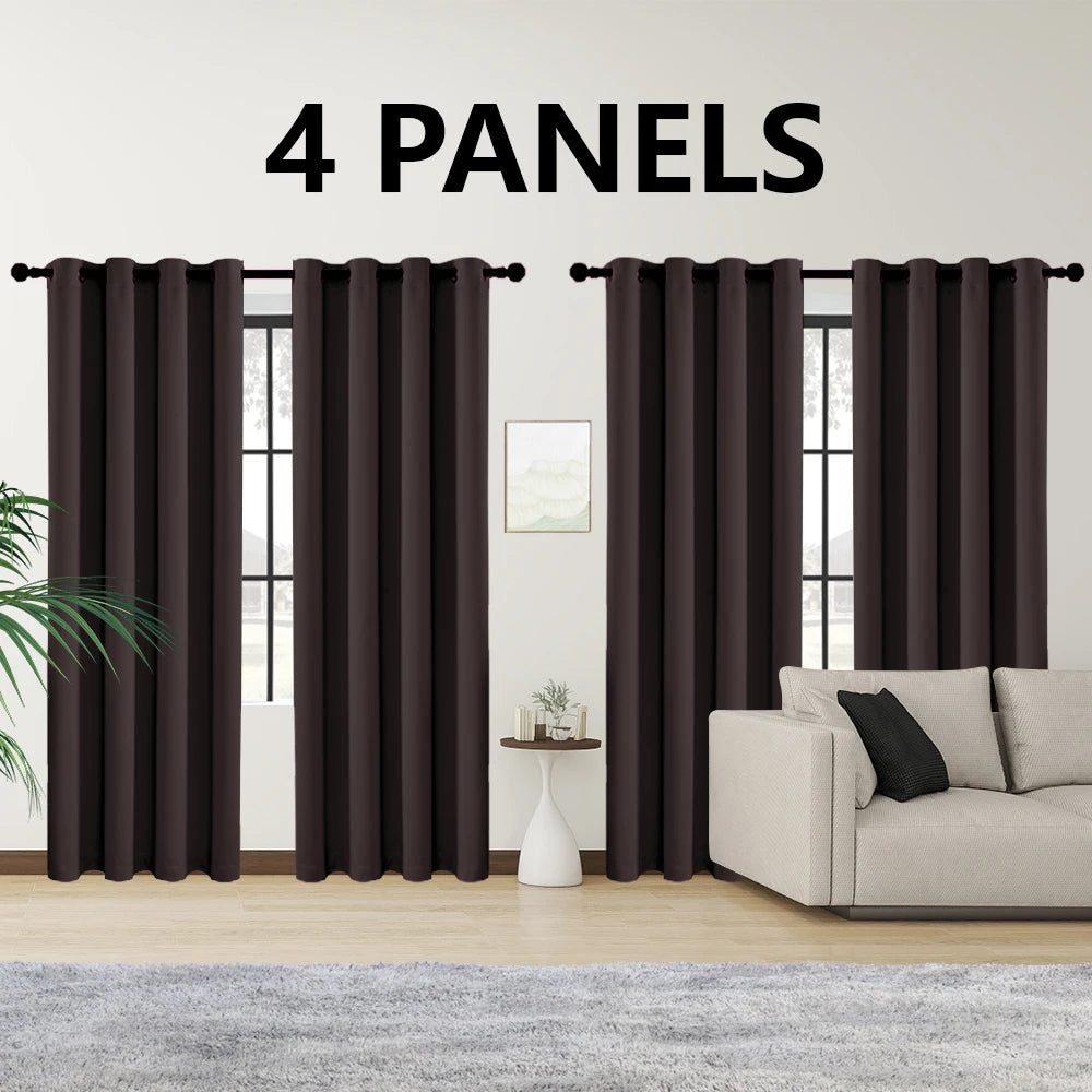 4 Blackout Curtains with Perforated Top – Perfect for Ultra Wide Windows