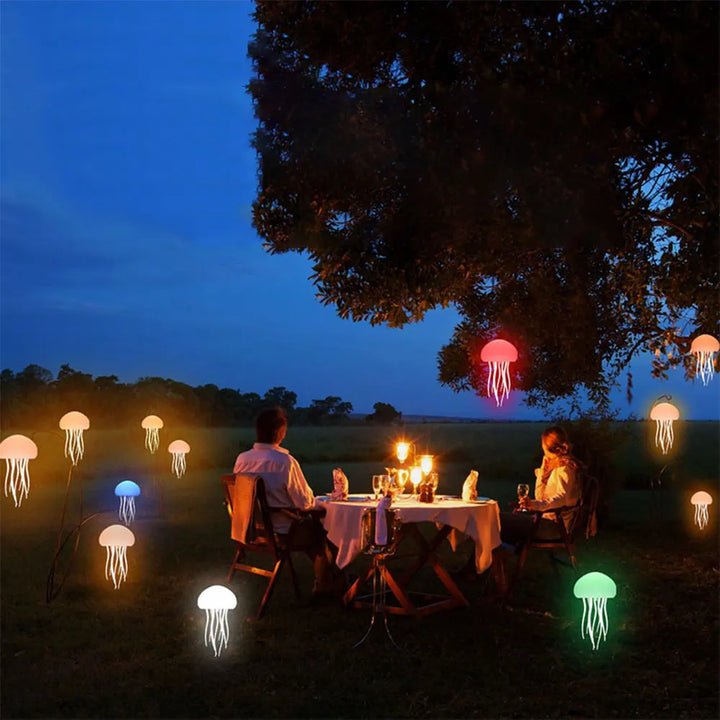 Dance Jellyfish Night Light RGB Gradient Cute Jellyfish Bedside Lamp Voice Control Type-C Charging LED Night Lamp Home Decor