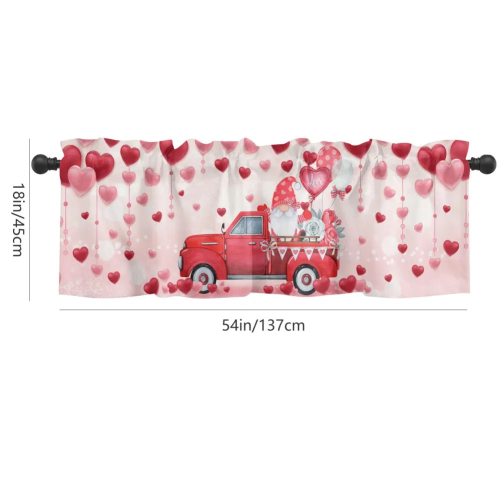 Valentine's Day Pastoral Country Decoration Curtain – Durable Kitchen Semi-Blackout Curtain