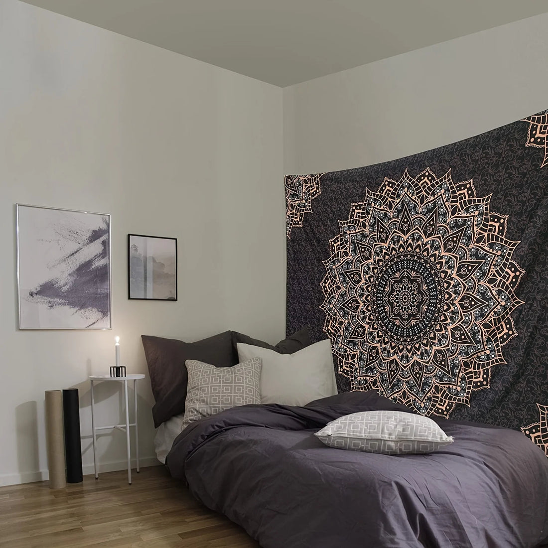 Black Mandala Tapestry – Aesthetic Wall Decor for Any Room or Special Occasion