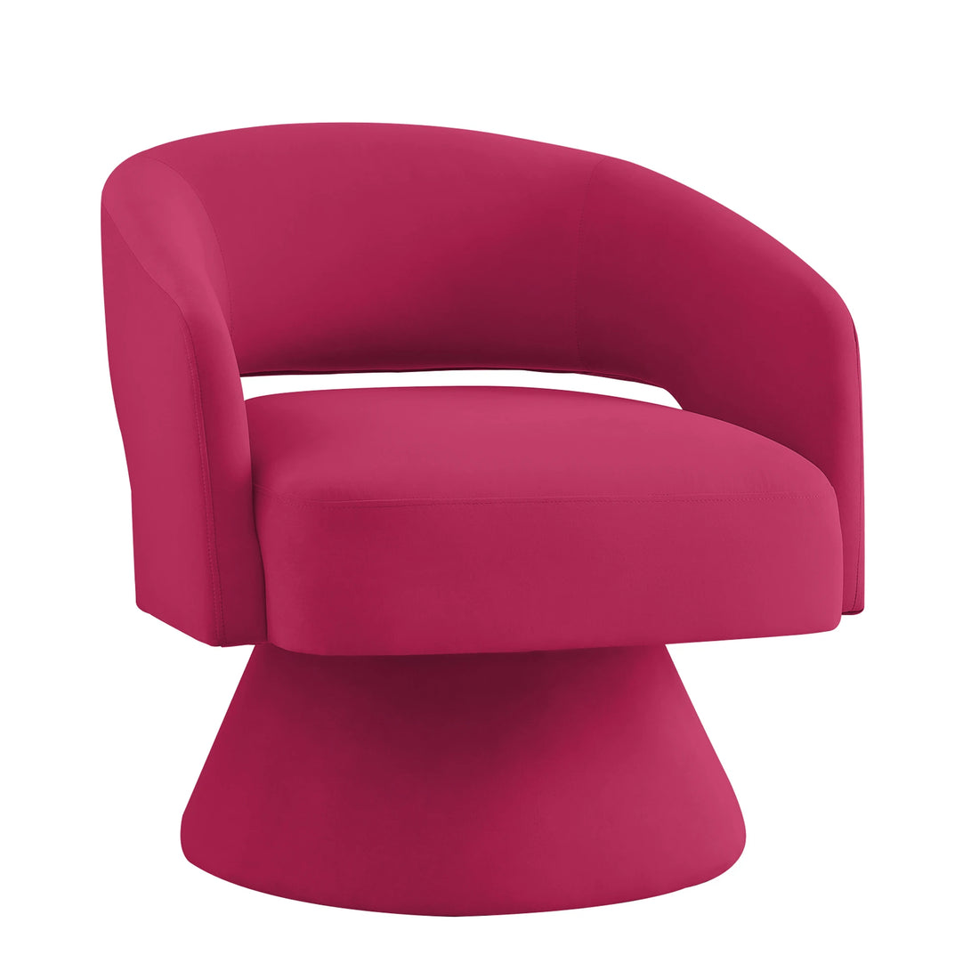 Modern Swivel Chair - Upholstered Velvet Round Accent Armchair with 360° Comfort Swivel