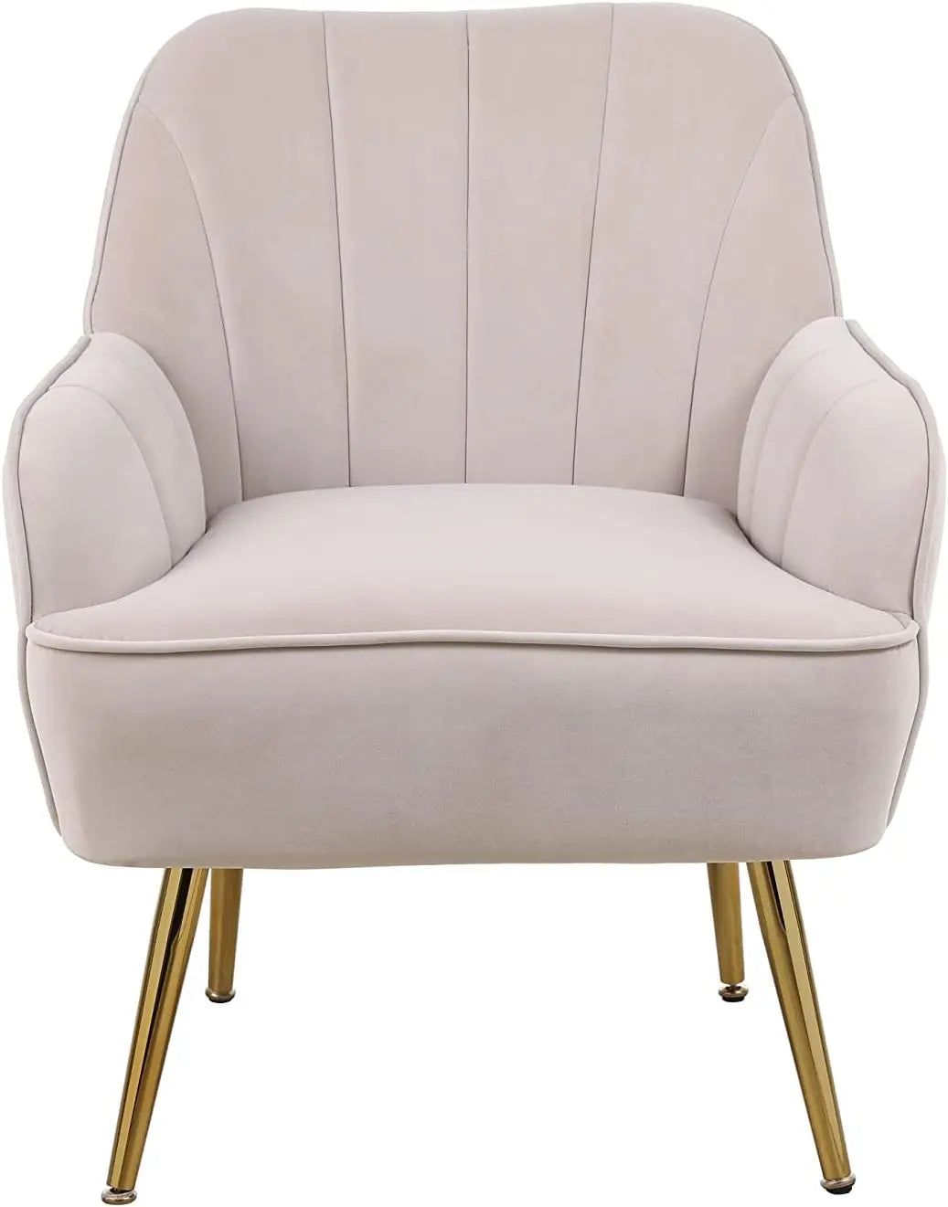 Goujxcy Accent Chair – Velvet Upholstered Tufted Armchair with Golden Metal Legs