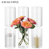 6/12-Piece Glass Cylinder Vases – Clear Vases for Flowers, Floating Candles, and Table Centerpieces