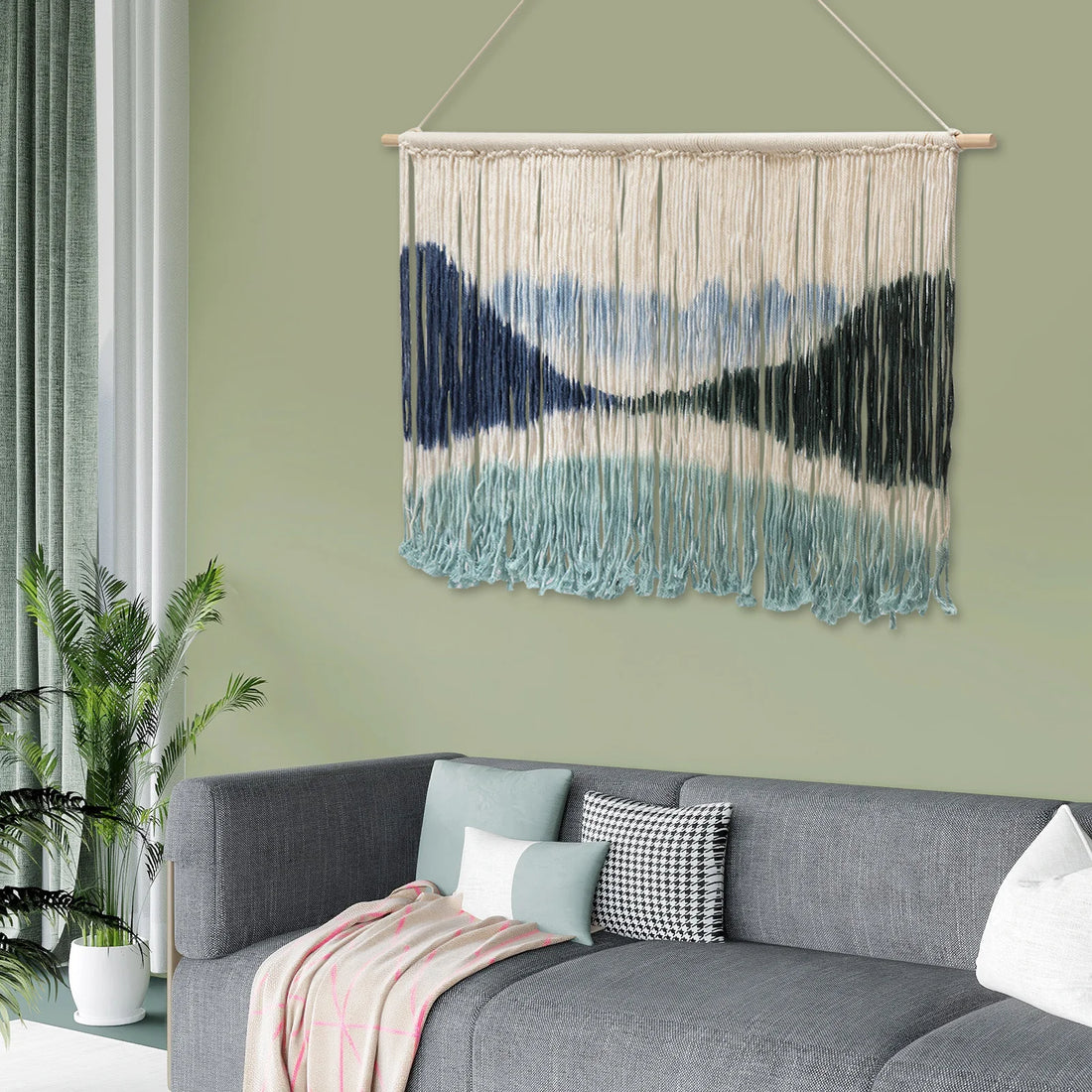 Large Macrame Wall Hanging Tapestry – Boho Chic Handmade Woven Wall Art