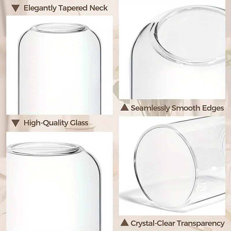 Set of 12 Small Glass Bud Vases – Transparent Decorative Vases for Home, Events, & Seasonal Décor