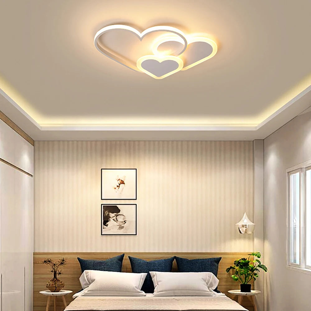 Modern Minimalist LED Ceiling Light – Heart-Shaped Dimmable Nordic Style Lamp for Children's Room, Bedroom, and Home Decor