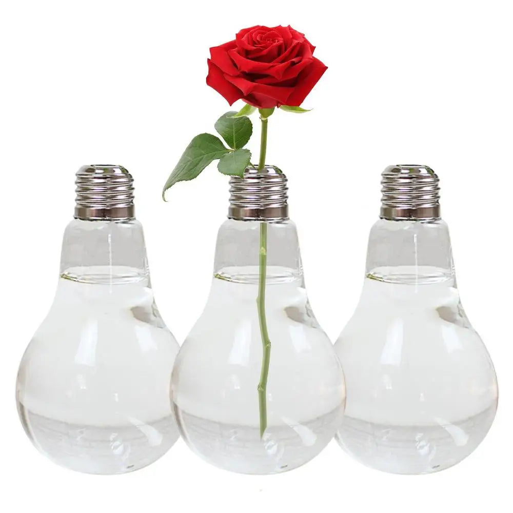 2/3pcs Light Bulb Flower Vase – Transparent Glass Vase for Desktop Hydroponics