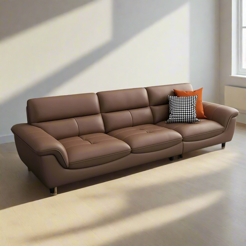 Italian Leather Sofa - Nordic Modern Light Luxury for Living Room