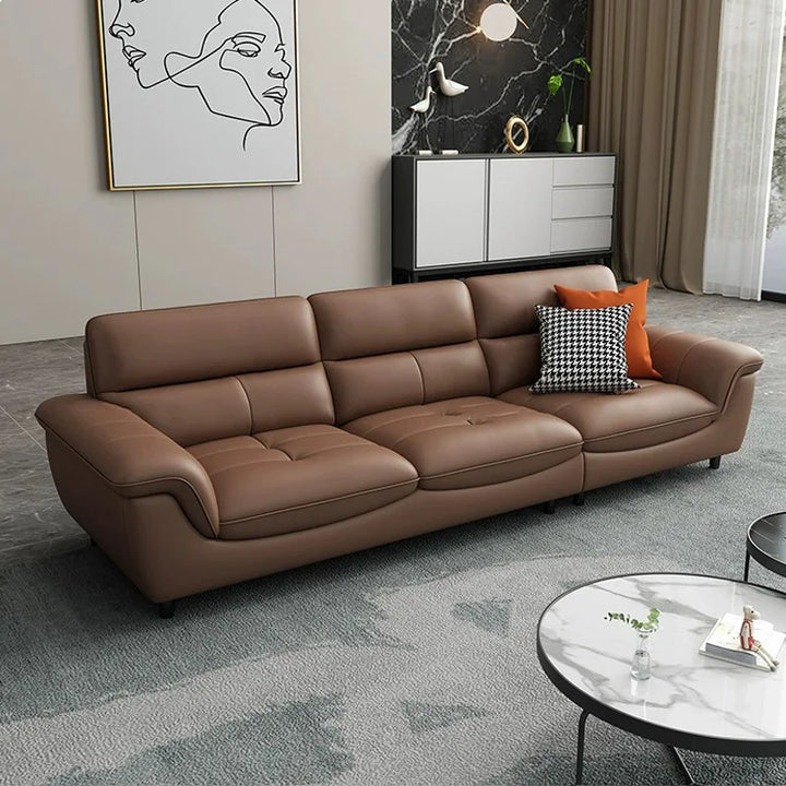 Italian Leather Sofa - Nordic Modern Light Luxury for Living Room