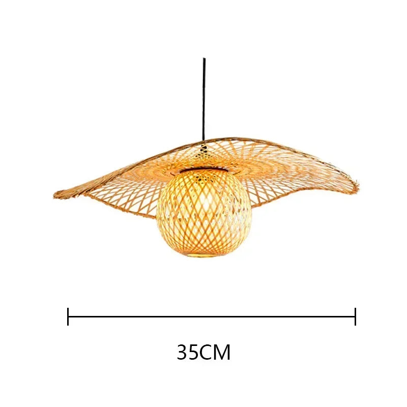 Hand-Woven Bamboo Chandelier – Southeast Asia Style Rattan Wicker Pendant Light