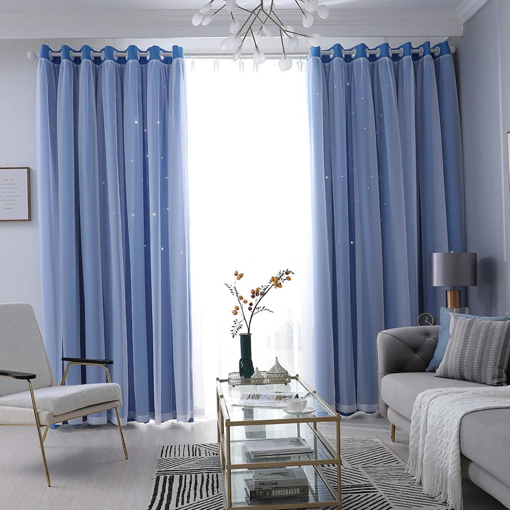 Hollow Out Star Curtain – Sky Wonder Star Cut-Out Room Darkening Drape (1 Panel, 40” x 84”)