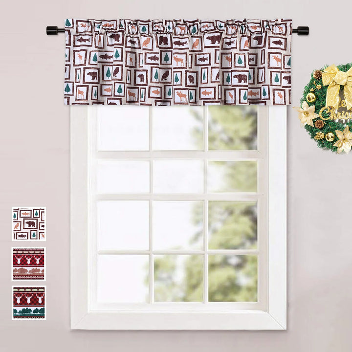 Coffee Beans Tulle Kitchen Window Curtain Valance – Sheer Short Curtain for Home Décor