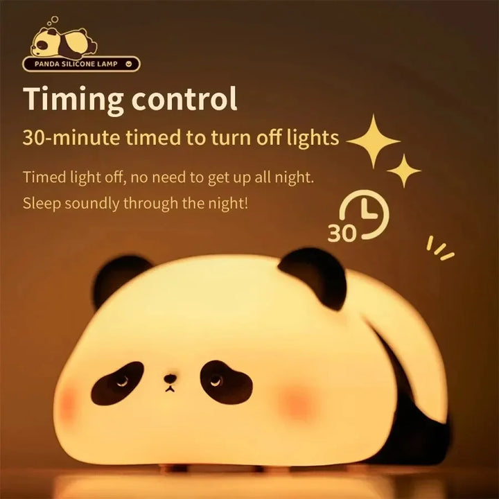 Night Light Cute Panda Bedside Lamp Silicone  Sensor Rechargeable Table Night Lamp  Baby Gift Bedroom Decoration