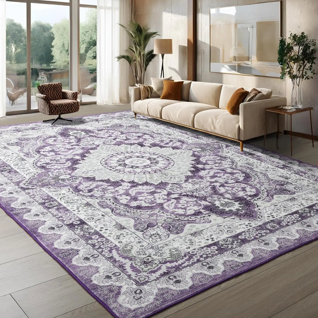 Noahas Machine Washable Vintage Area Rug - Perfect for Living Rooms