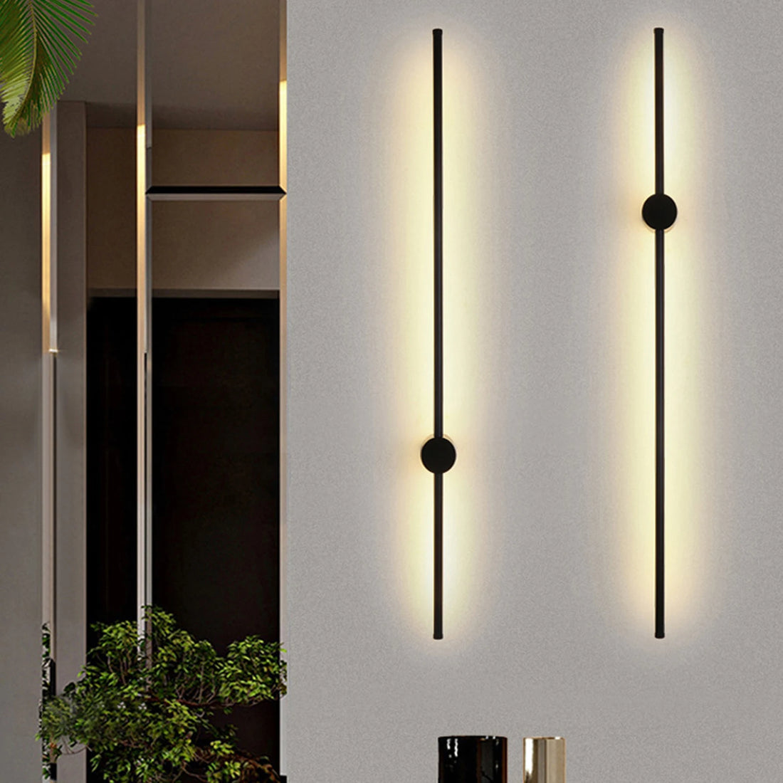 110V Modern Minimalist LED Linear Wall Lamp, 1M Uniform Light Transmission Long Strip Wall Lamp For Bedroom Living Room