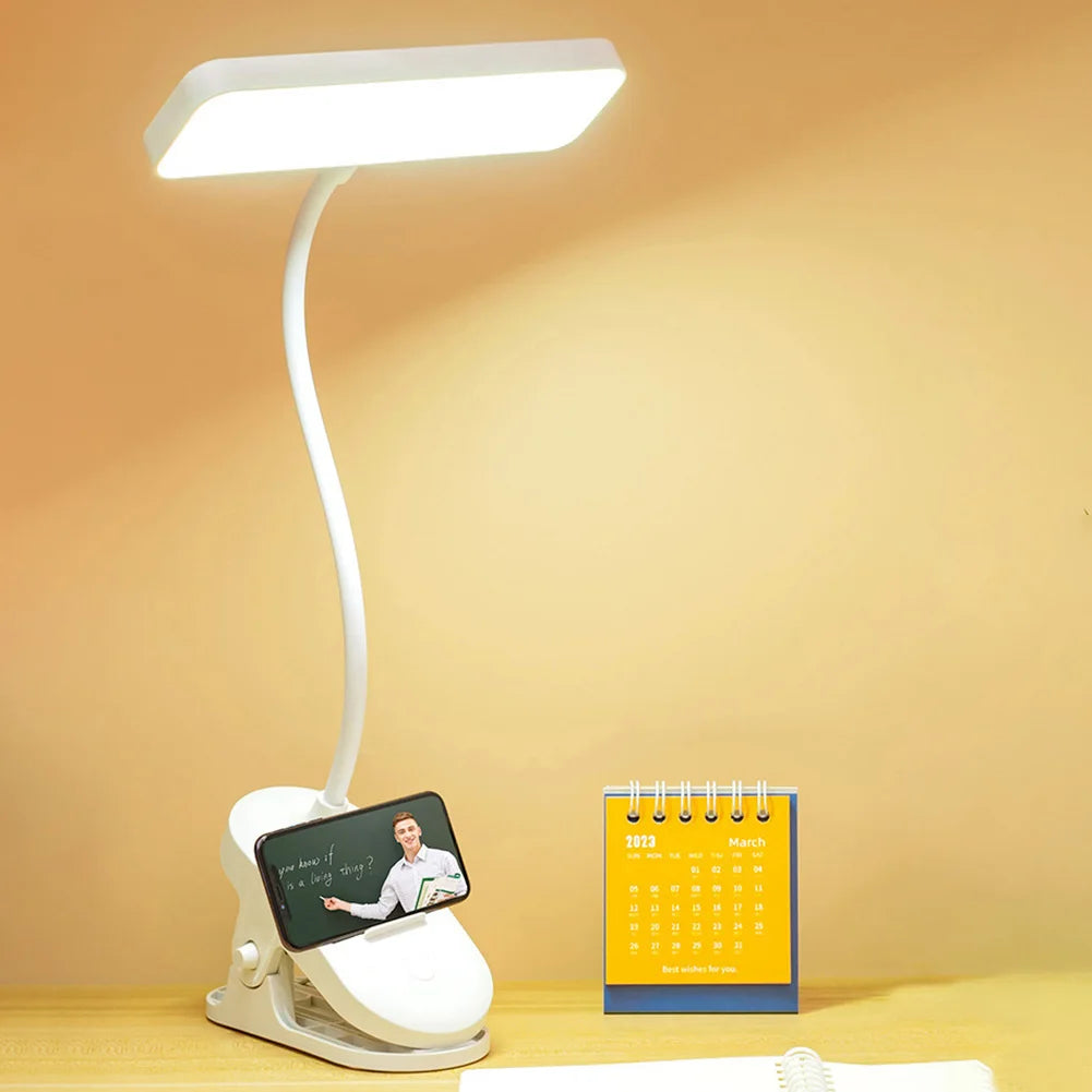 LED Reading Light Clip On Reading Lamp Adjustable Angle Creative Desk Light Multi-Function Studying Lamp for Bedroom Dormitory