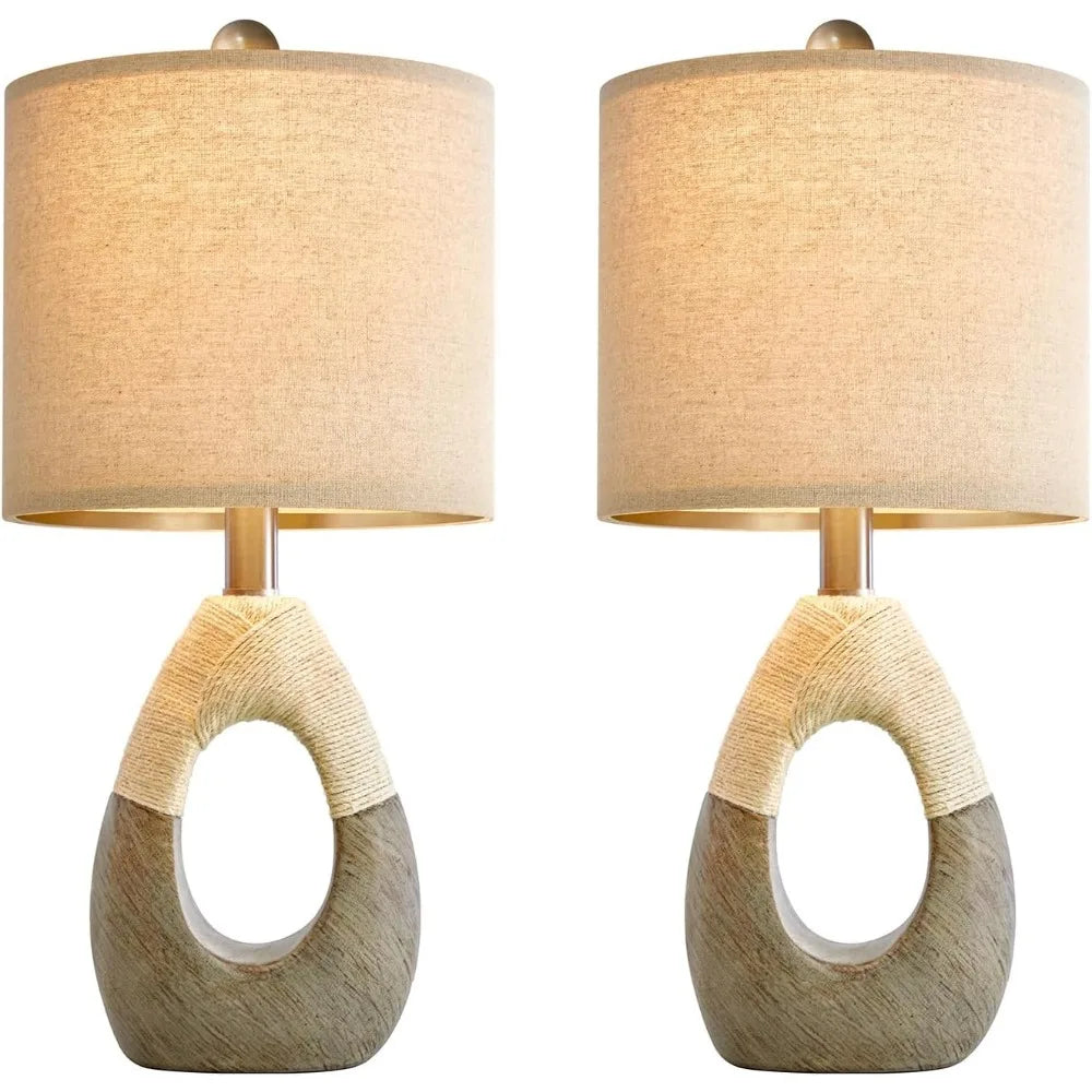 OYEARS Boho Table Lamps – Rustic Elegance in a Set of 2