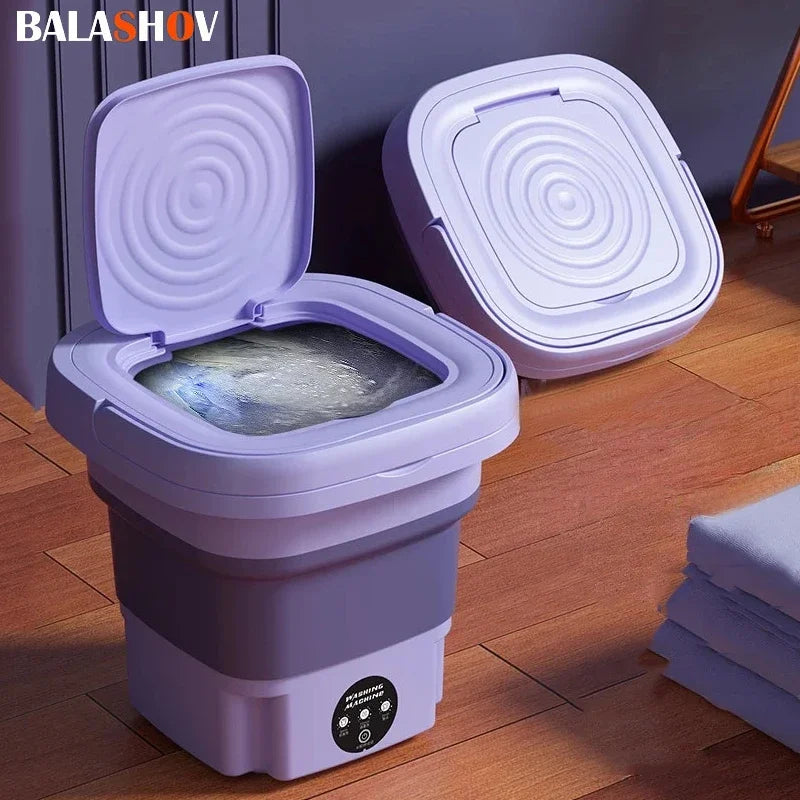 BALASHOV Portable Small Folding Washing Machine – Compact Washer for Clothes, Socks & Underwear (Travel-Friendly)