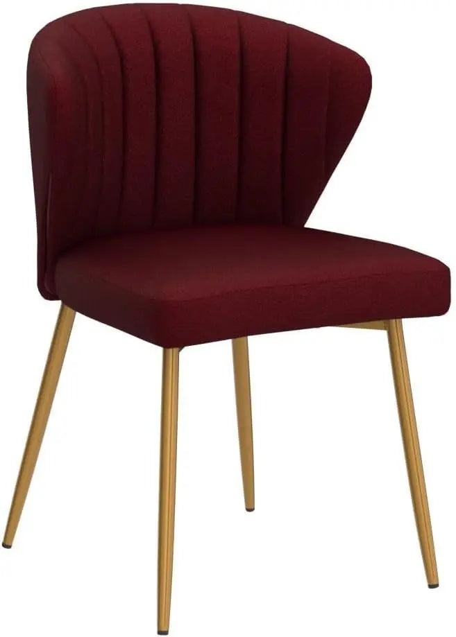 HULALA HOME Velvet Dining Chairs – Modern Armless Accent Chair with Gold Metal Legs