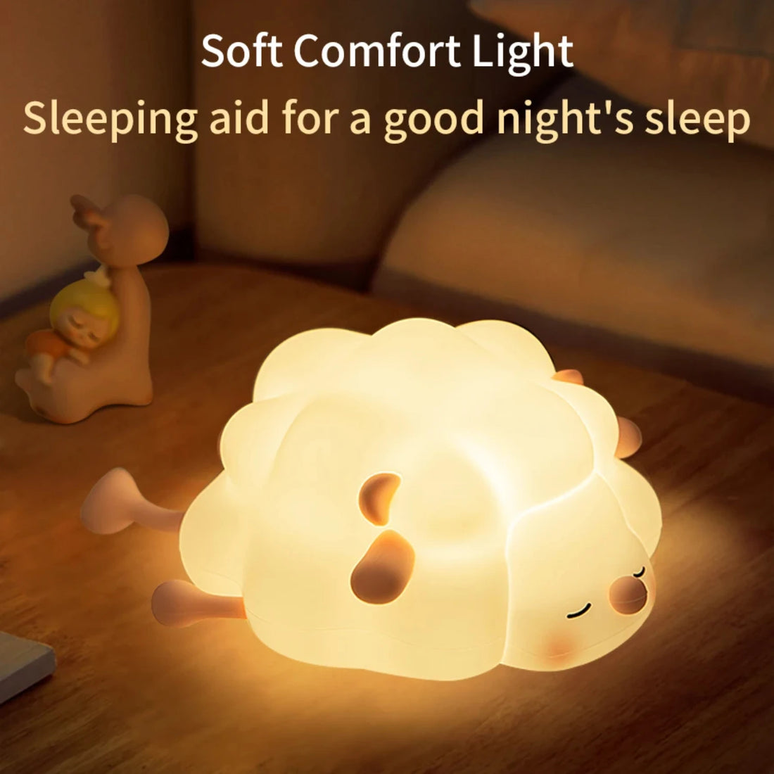 New Night Lights Cute Sheep Panda Silicone Lamp USB Rechargeable Timing Bedside Room Decor  Baby nightlight Birthday Gift