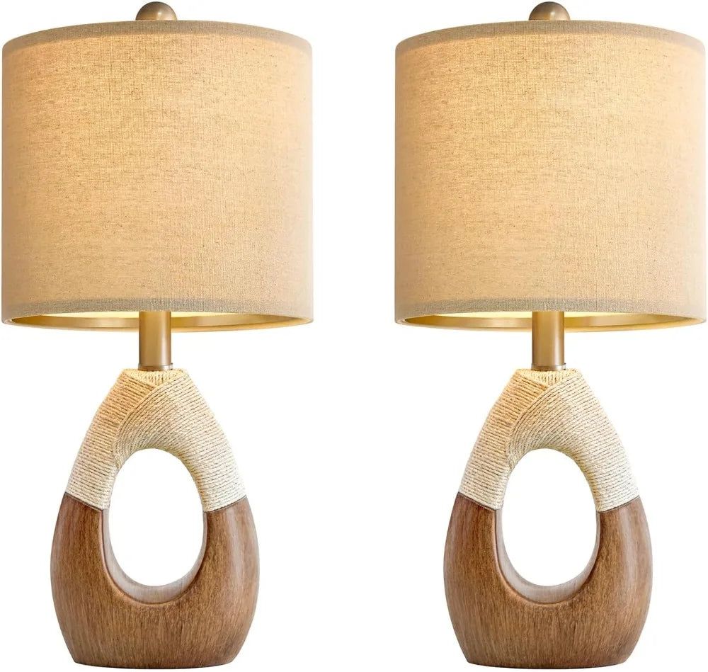 OYEARS Boho Table Lamps – Set of 2 for Rustic Elegance