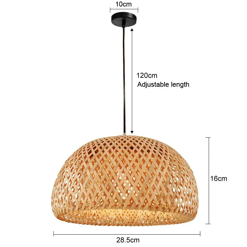 Hand-Woven Bamboo Chandelier – Southeast Asia Style Rattan Wicker Pendant Light