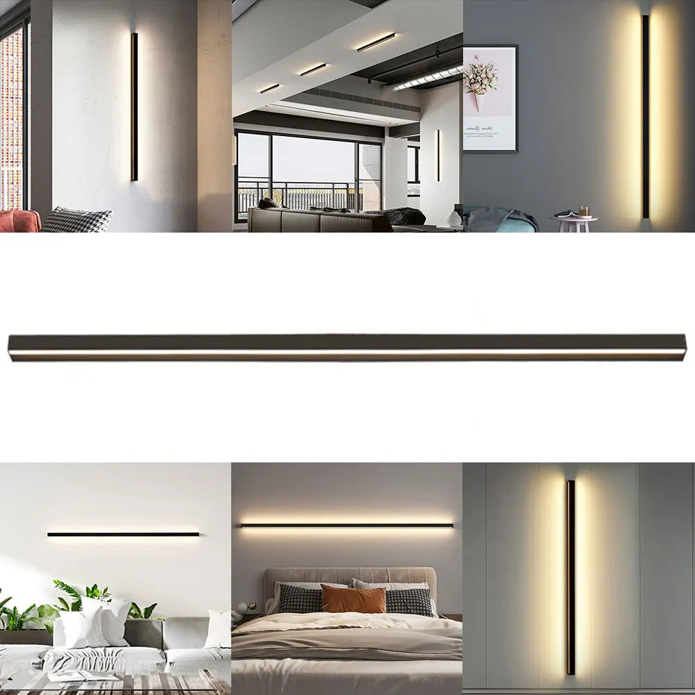 Exterior Modern LED Lamp LED Wall Light 3000K Simple Line Strip Wall Light Waterproof Wall Sconce for Indoor Bedroom Hallway