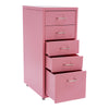 Aluminum Alloy 5-Drawer Storage Cabinet – Pink Filing & Organizer Cabinet for Office, Home, and Bedroom