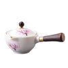 Portable Chinese Gongfu Kung Fu Tea Set – 360° Rotating Ceramic Teapot with Wooden Handle & Infuser