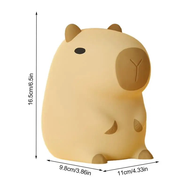 Cute Cartoon Capybara Silicone Night Light USB Rechargeable Timing Dimming Sleep Night Lamp for Children's Room Decor