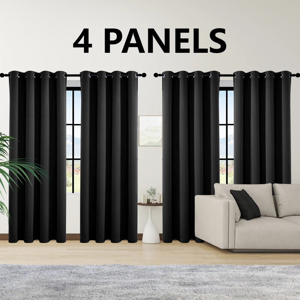 4 Blackout Curtains with Perforated Top – Perfect for Ultra Wide Windows