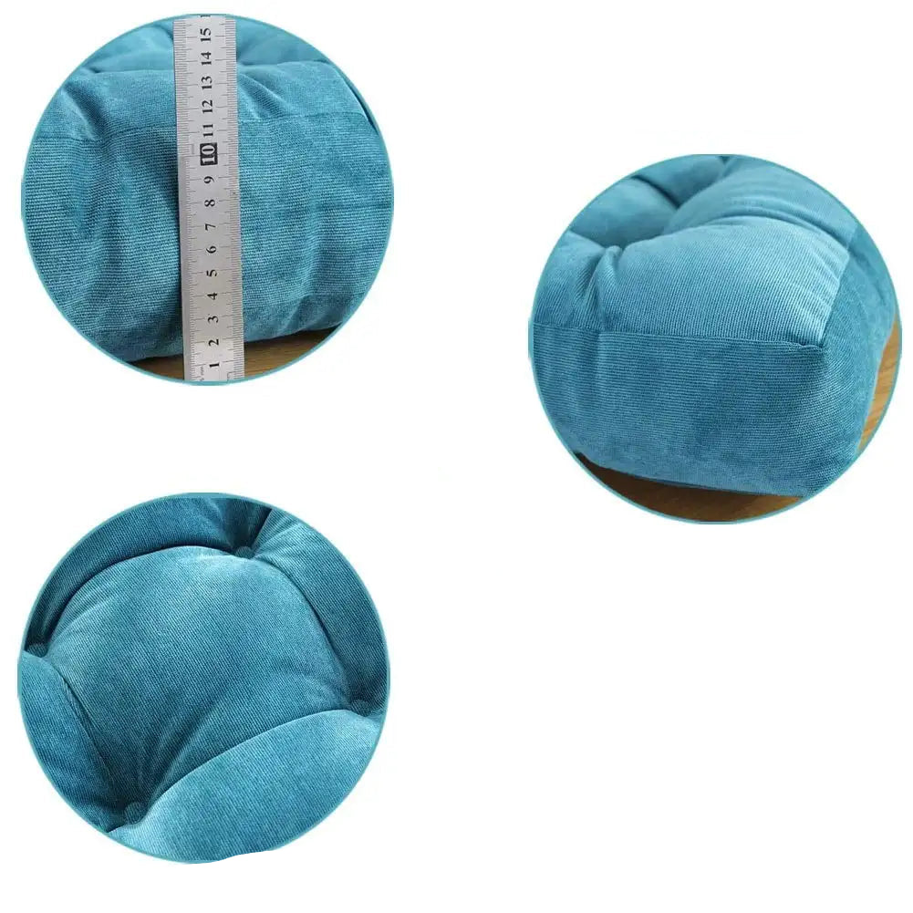 Square Thick Floor Cushion – Turquoise Meditation Pillow (21" x 21" x 3.94")