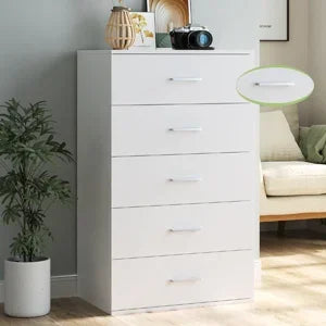 5 Drawer Dresser Chest with Sleek Black Finish