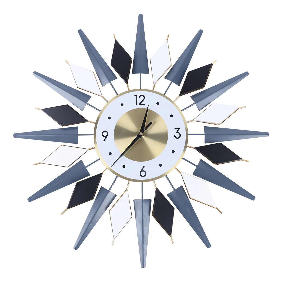 23.6-Inch Mid-Century Modern Wall Clock – Silent Decorative Non-Ticking Clock for Home and Office