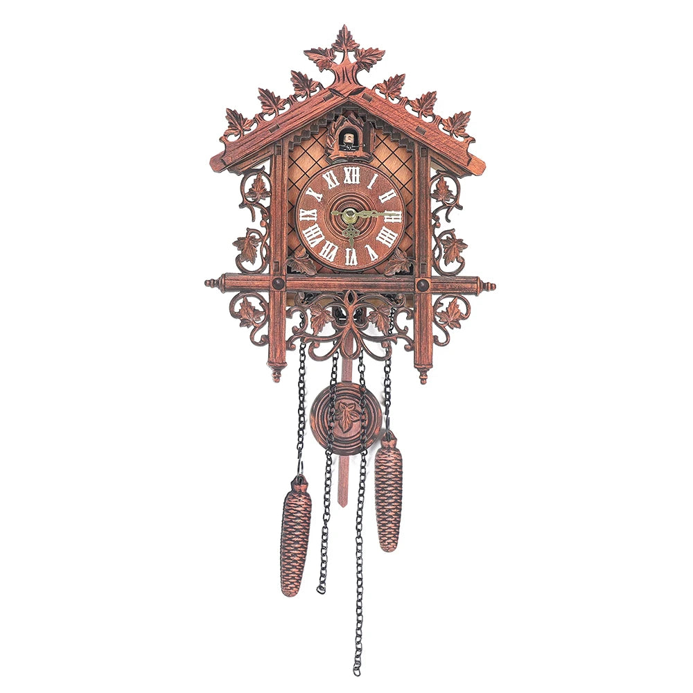 New Wooden Wall Clock – Antique Swing Pendulum with Three-Dimensional Design for Living Room