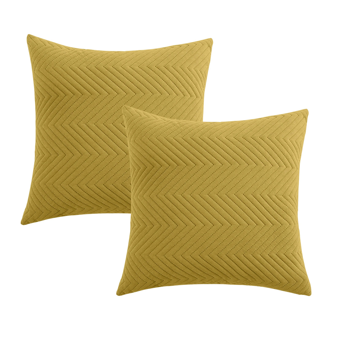 JELLYMONI Set of 2 Decorative Throw Pillow Covers – Quilted Solid Soft Cushion Cases with Zipper (No Insert)