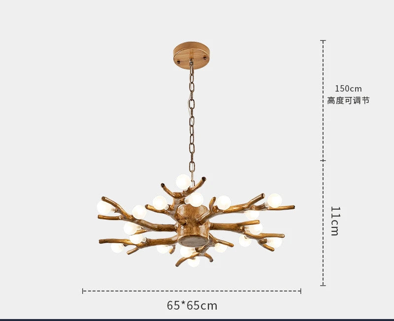 2025 American Country Retro Antler Chandelier – Vintage Rustic Pendant Lamp for Restaurants and Living Rooms