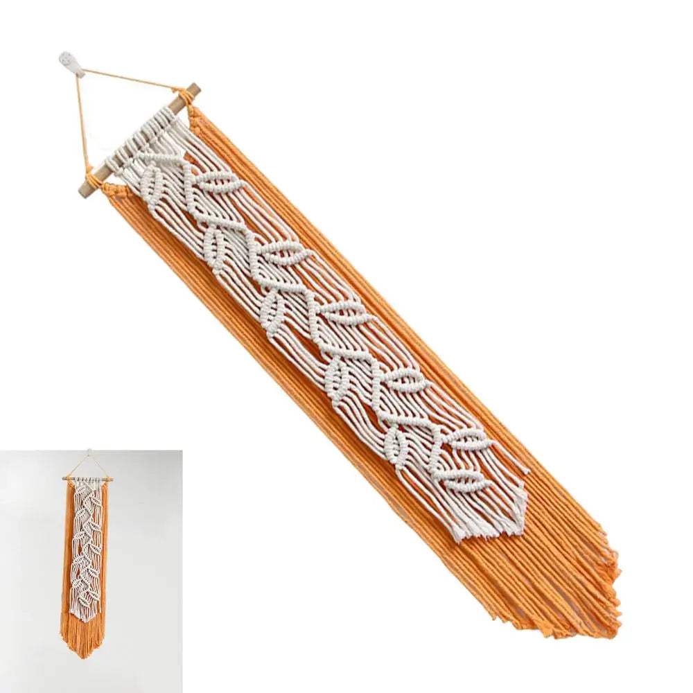 Boho Macrame Wall Decor – Elegant Woven Tapestry with Yarn Tassels for Living Rooms, Bedrooms, and Studios