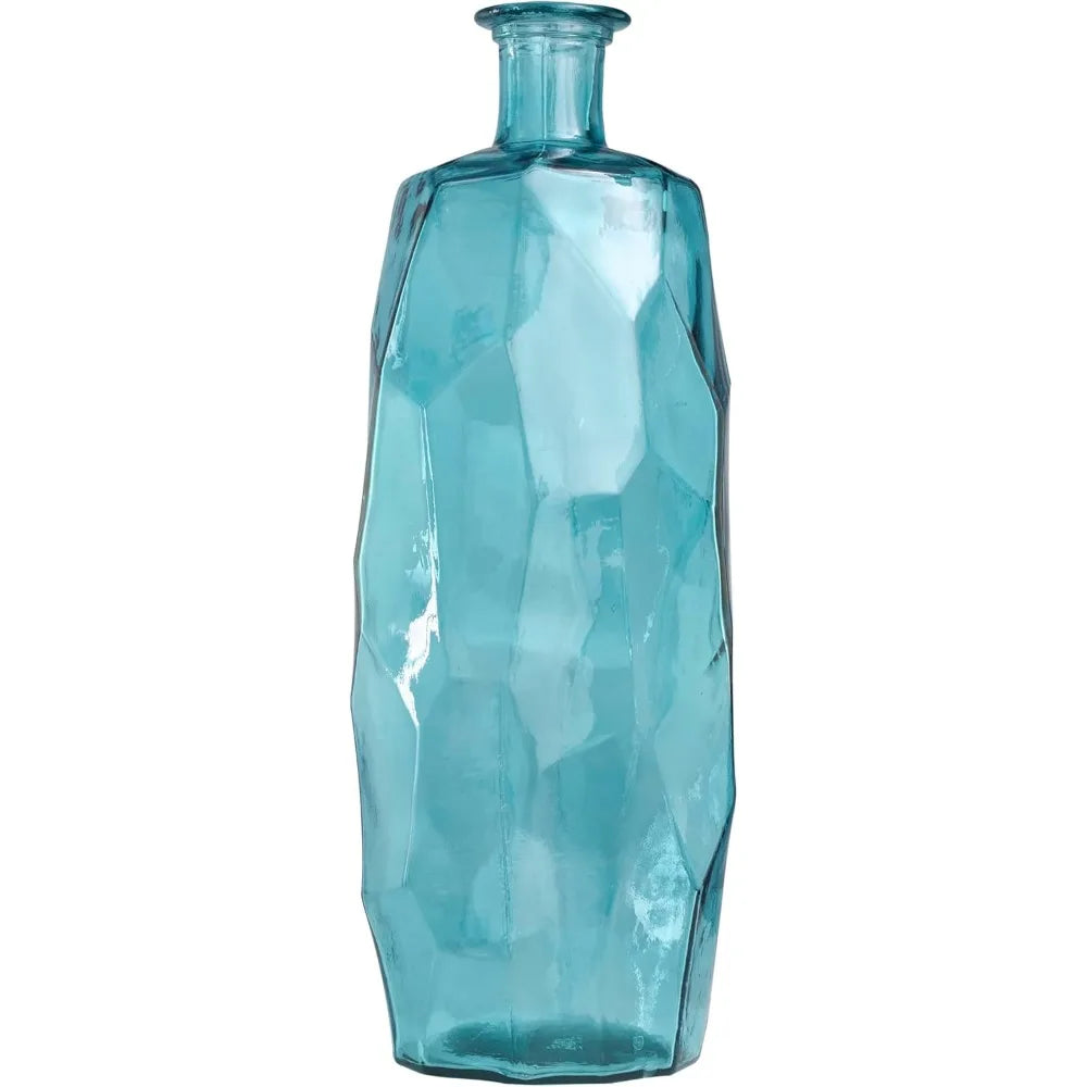 Deco 79 Recycled Glass Handmade Tall Spanish Bottleneck Vase – 29" Teal