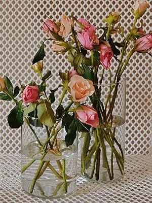 Quality Thick Weighted Tall Clear Glass Cylinder Vase – 4" W x 14" H for Flower Arrangements & Wedding Centerpieces